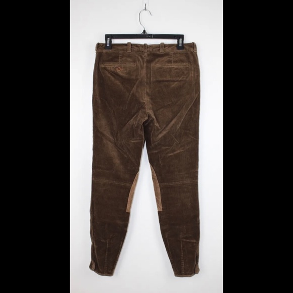 Polo Ralph Lauren Blue Label Corduroy Pants Suede Patches Sz 8 Measure 29 x 27.5 - Picture 2 of 7